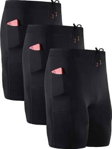 Vista 9 de NELEUS Men's 3 Pack Running Compression Shorts with Pockets