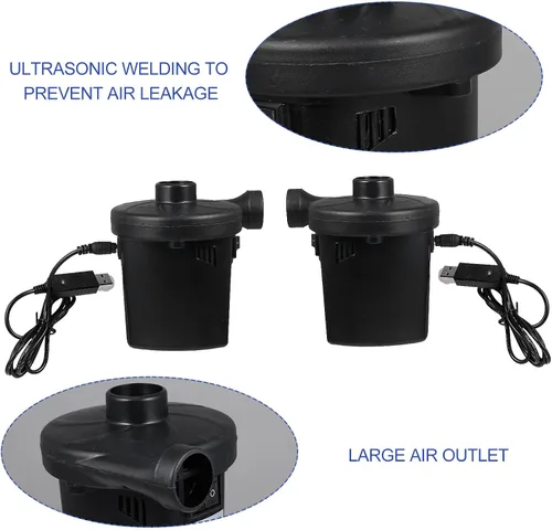 Vista 4 de Sosoport Bomba de aire eléctrica portátil recargable por USB, inflador compacto para flotadores de piscina, colchones de aire, inflado rápido