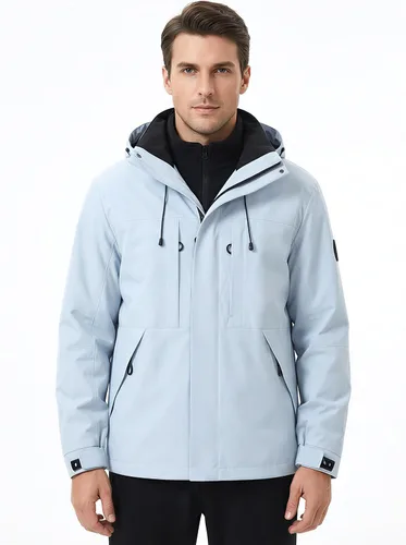Vista 8 de Chaqueta de esquí, chaqueta de snowboard, impermeable y resistente al viento invierno con capucha chaqueta de escalada