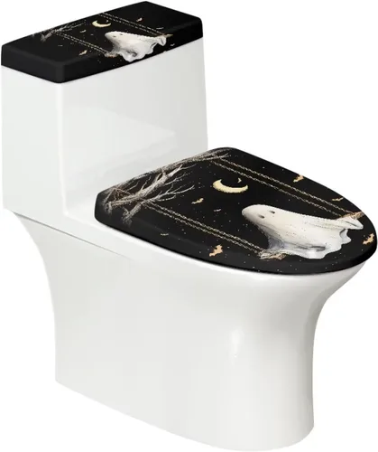 Vista 18 de Funda de asiento de inodoro de mármol blanco dorado para baño, cubierta de tapa de tanque de inodoro suave, 2 piezas, fundas de inodoro con tela