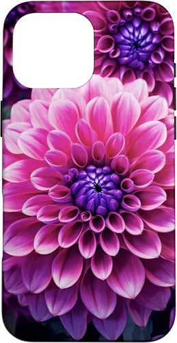 Vista 19 de Dahlia Flower Floral Nature Garden Funda con diseño granate rosa y morado para iPhone 16