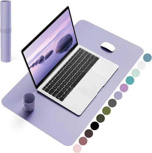 Vista 67 de YSAGi Alfombrilla de Escritorio de Cuero Antideslizante, Alfombrilla de Teclado para Escritorio de Computadora Portátil Impermeable, Protector