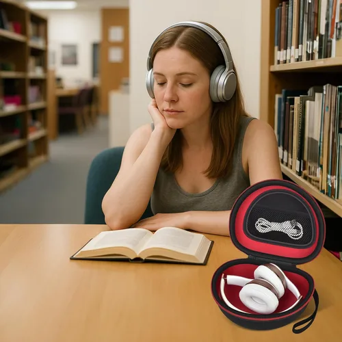 Vista 7 de COMECASE - Funda rígida para auriculares Beats Solo 4 3 2 y Studio Pro Extra-Large Protective Shell for Foldable On-Ear Headsets, Storage for