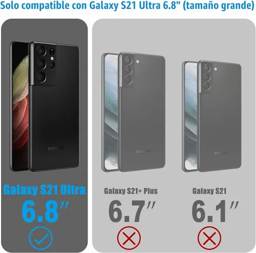Vista 2 de Esdot Funda para Samsung Galaxy S21 Ultra, Grado Militar Pasa Prueba de Caída de 21 pies, Cubierta Resistente con Diseños de Moda para Mujeres
