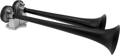 Vista 2 de Vixen Horns Kit de bocina de tren para camiones/coche/motocicleta. Sistema completo con compresor de aire dual, 2 trompetas. dB súper fuerte. Se
