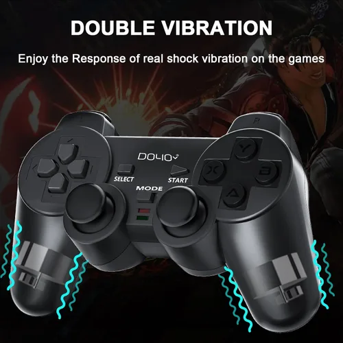 Vista 3 de DOYO Wireless PC Gaming Controller, Dual-Vibration Steam Joystick Gamepad Computer Game Controller for PC Windows 781011