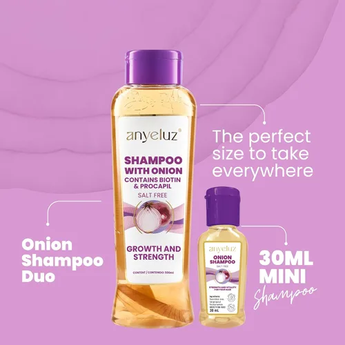Vista 7 de ANYELUZ Kit Duo - Champú de cebolla + tamaño mini de viaje, cuidado e hidratación del cabello, control de aceite y limpieza profunda, fórmula