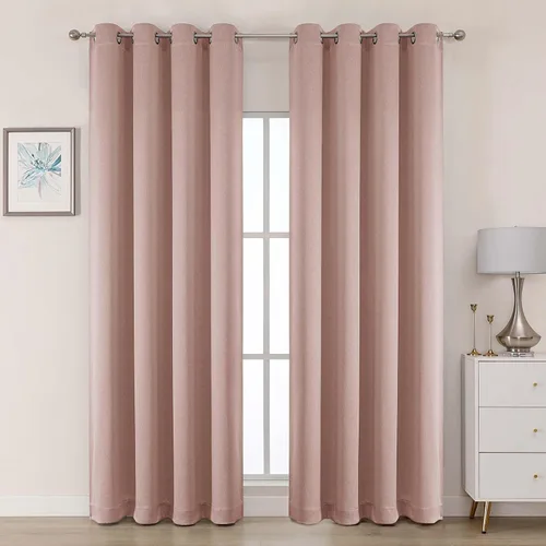 Vista 32 de OWENIE Cortinas 100% opacas de 63 pulgadas de largo, 2 paneles para dormitorio, sala de estar, cortinas superiores con ojales con aislamiento Negro