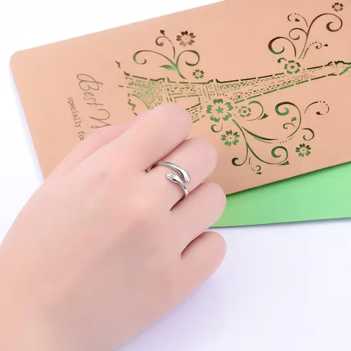 Vista 5 de ACJFA Anillos de abrazo para mujer, anillo ajustable de plata de ley para mujer, hija, anillo de mano para regalos de cumpleaños, regalo