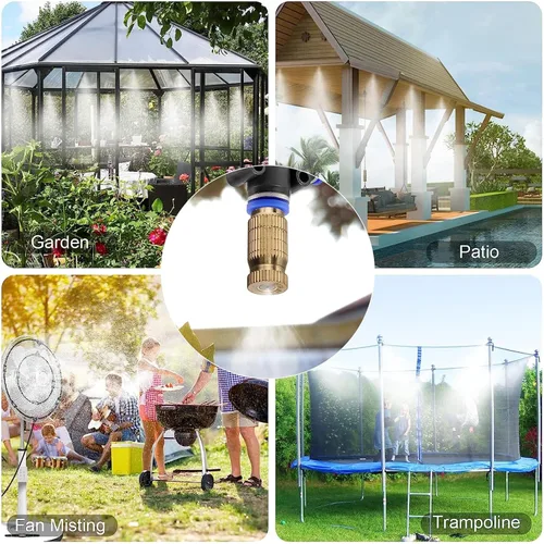 Vista 7 de 20 boquillas atomizadoras de alta presión de latón para sistema de refrigeración al aire libre, paisajismo, riego de invernadero, humidificación
