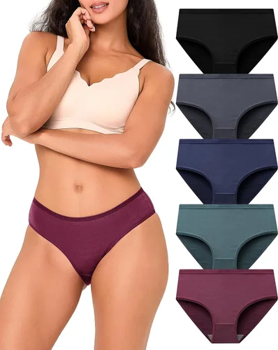 Vista 8 de BAMBOO COOL Ropa interior transpirable de malla de bambú para mujer, bragas de absorción de humedad, suaves y ligeras Multicolor A (paquete de 6)
