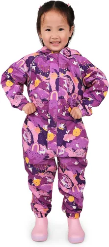 Vista 9 de JAN & JUL Traje impermeable para lluvia, overol a prueba de viento para niños pequeños y niños Thin-liner: Camiones grandes