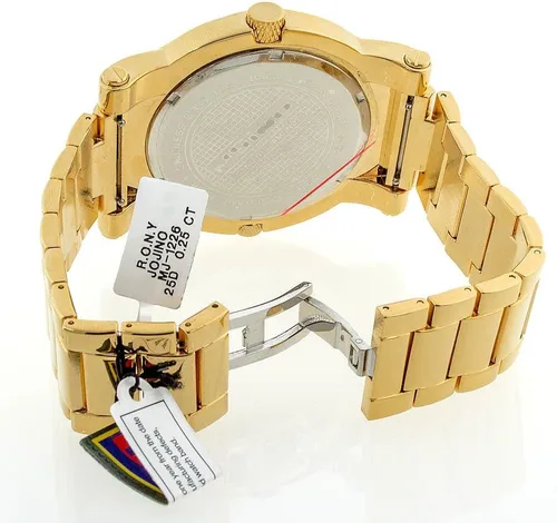 Vista 6 de CANADA MJ-1226. 57.55 MM . REDONDO Reloj de diamantes para hombre. (Amarillo), Amarillo, Cronógrafo