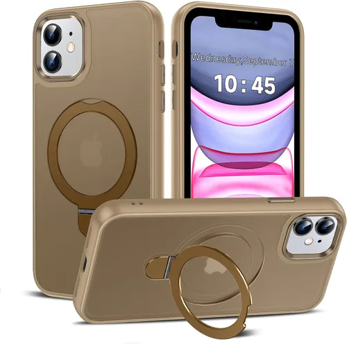 Vista 62 de LeYi Funda para iPhone 11 para MagSafe con soporte magnético, color negro