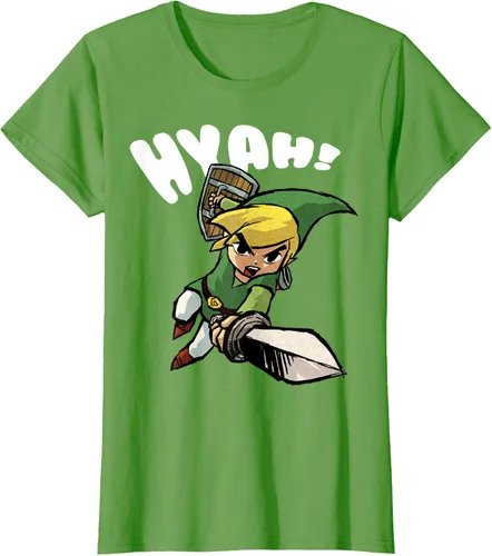 Vista 4 de Nintendo Legend of Zelda Link Hyah Poster - Camiseta pequeña Azul Marino