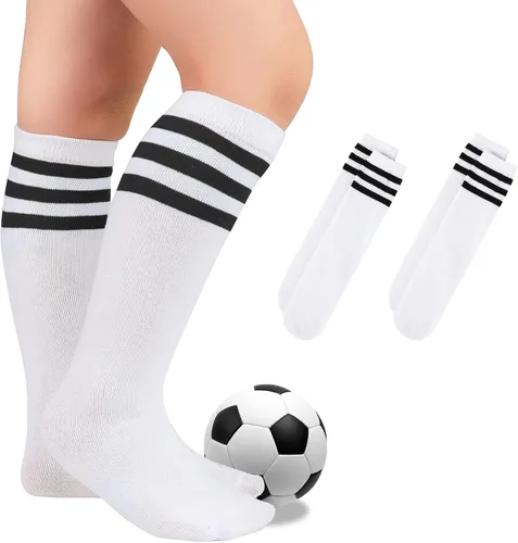 Vista 45 de Century Star Calcetines de fútbol de algodón para niños y jóvenes, calcetines de tubo suave, hasta la rodilla, calcetines deportivos largos