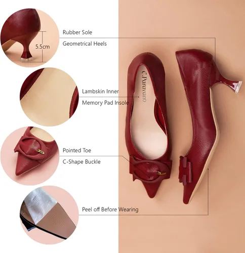 Vista 4 de C.Paravano Zapatos de tacón bajo para mujer Zapatos de tacón bajo para mujer Zapatos de tacón de diseñador para mujer Tacones de gatito