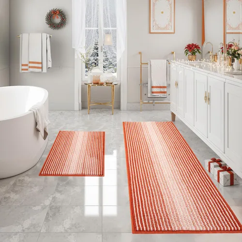 Vista 50 de BSICPRO Tapetes de baño de felpilla, 20 x 32 pulgadas, antideslizantes, absorbentes, suaves, peludos, para baño, lavables a máquina (salvia)