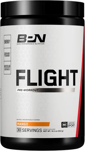 Vista 8 de Bare Performance Nutrition, BPN Flight Pre Entrenamiento, Frambuesa Azul, 30 porciones