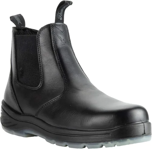 Vista 3 de Thorogood Botas sin cordones de 6 pulgadas para hombres y mujeres, de piel suave con liberación rápida, suela antideslizante y parte inferior