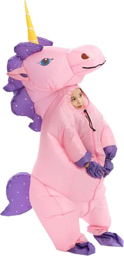 Vista 5 de Disfraz inflable de unicornio para Halloween (tamaño mediano)