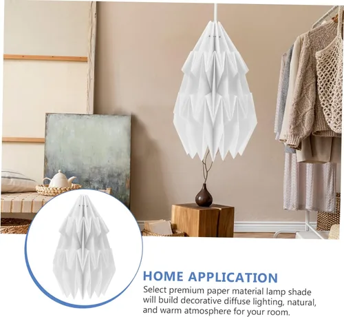 Vista 3 de Nórdico Simple diseño origami papel cubierta de luz pantalla hogar accesorio decorativo