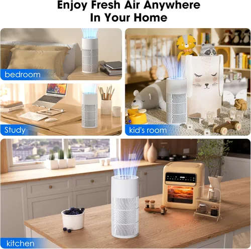 Vista 9 de Nuwave Purificador de aire True HEPA H13 para dormitorios y habitaciones grandes de hasta 857 pies cuadrados, RPM 2025 nuevo y mejorado que elimina