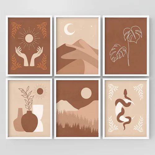 Vista 62 de Juego de galería de collage enmarcado para pared, diseño de plantas de flores de William Morris, ilustraciones de naturaleza silvestre, moderno