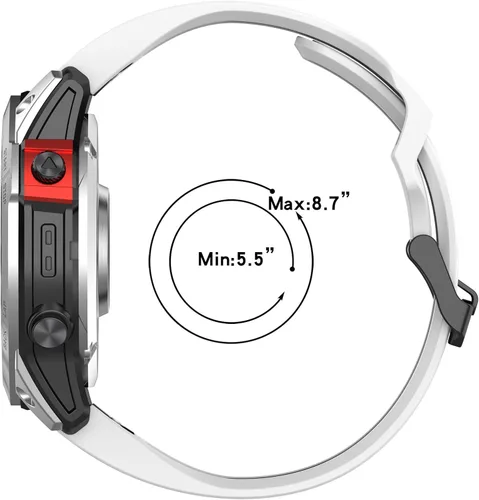 Vista 6 de Correa de reloj compatible con Garmin Enduro 2, correa de silicona de repuesto de 1.024 in, suave y duradera (negro + gery)