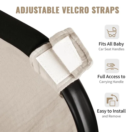 Vista 3 de Metplus - Funda para asiento de automóvil de muselina para bebés, 100% algodón Funda transpirable para asiento de automóvil para bebé, para Cereal