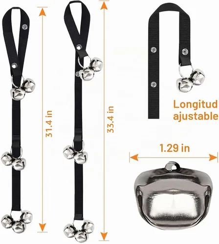 Vista 2 de 2 paquetes de timbres para perros, campanas ajustables de entrenamiento para perros, una manera conveniente de entrenar a tu cachorro-7 timbres