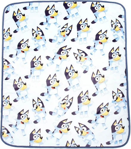 Vista 3 de Jay Franco Bluey - Juego de viaje para niños, juego de 3 piezas, incluye manta de 40 x 50 pulgadas, máscara de ojos y almohada para el cuello