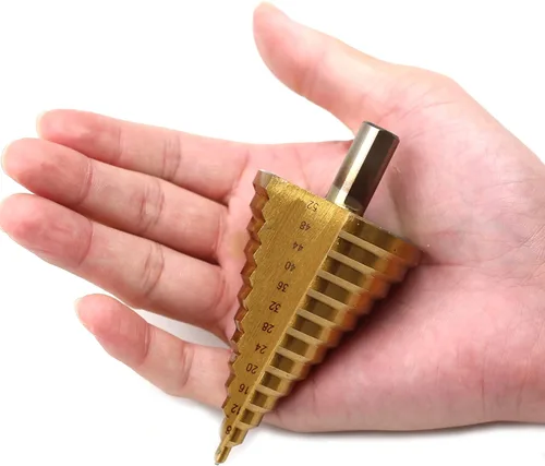 Vista 5 de Driak 0.157-2.047 in Metric HSS Titanium Surface Step Drill Bit Set para Madera Metal Materiales Duros Agujero Herramienta de Perforación