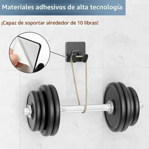 Vista 2 de Ganchos Adhesivos para Ducha para Interior - Extra Pegajosos de Acero Inoxidable, Soporte para Maquinilla de Afeitar, Accesorios de Ducha, Ganchos