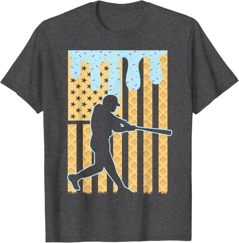 Vista 30 de Camiseta de béisbol Drip Boys Dripping Ice Cream Baseball American Flag, Negro -, Pequeña