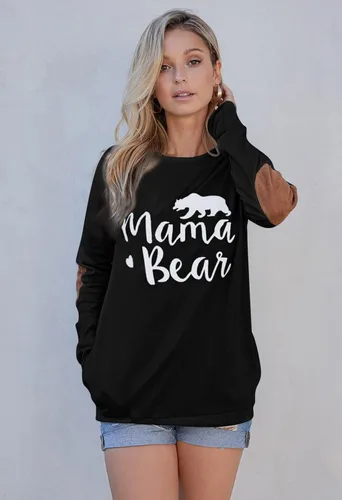 Vista 3 de Pink Queen - Blusa suelta de mujer con cuello redondo, camiseta de manga murciélago con parches