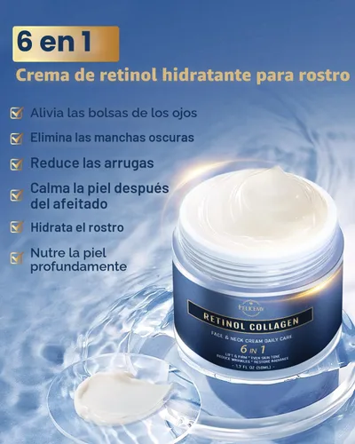 Vista 2 de Felicemy Crema facial 6 en 1 para hombres, humectante facial para hombres, crema facial antienvejecimiento para hombres con retinol colágeno y ácido