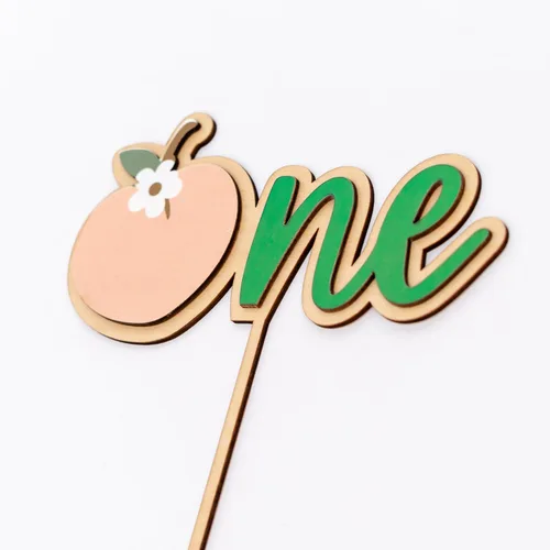 Vista 7 de Peach One - Decoración de pastel de madera con temática de durazno, decoración de primera fiesta de cumpleaños, suministros de fiesta de dulce