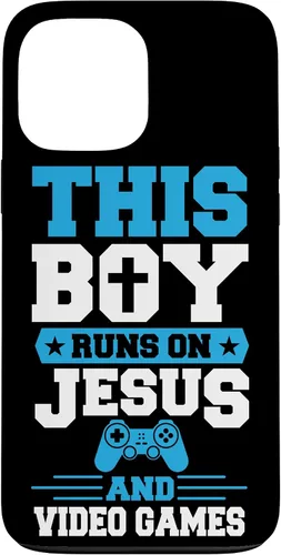 Vista 24 de This Boy Runs On Jesus and Video Games Christian Gamer Case for iPhone 17