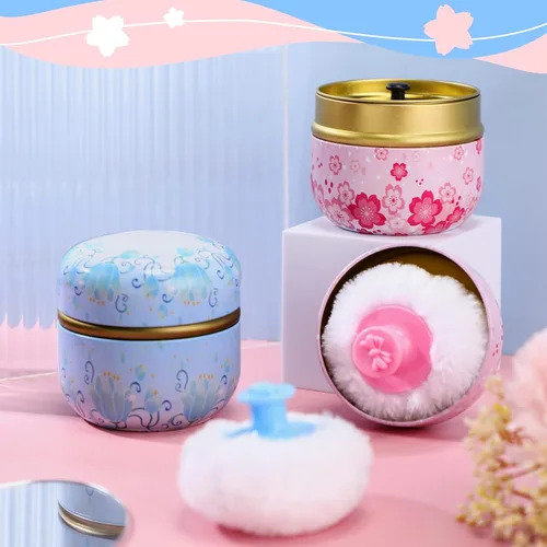 Vista 4 de Zopeal Kit de soplo de polvo para polvo, contenedor de cosméticos para el cuerpo, contenedor suave para bebés y mujeres, viaje a casa, caja