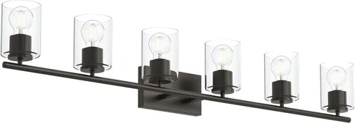 Vista 19 de Progress Lighting Lámpara moderna de tocador de baño de cristal blanco grabado con 4 luces, colección Replay, níquel cepillado (P2160-09)