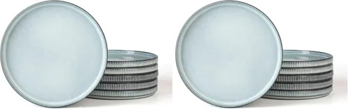 Vista 15 de famiware Star Platos de Ensalada para 6, Juego de Platos de 8 Pulgadas, Vajilla de Gres, Platos Pequeños para Postre, Ensalada, Aperitivo, Blanco