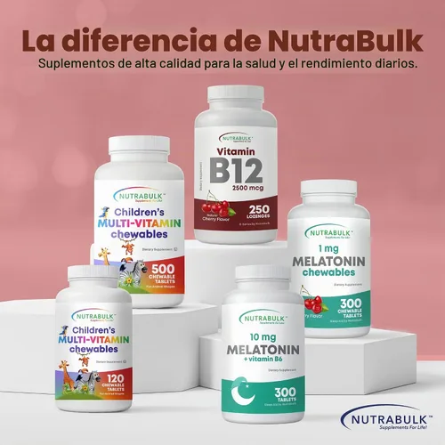 Vista 8 de NutraBulk Vitamina B12 2500 mcg Pastillas Sublinguales con Sabor a Cereza