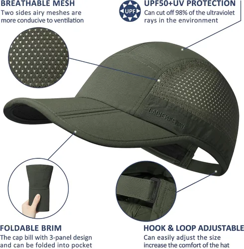 Vista 2 de GADIEMKENSD Sombrero plegable para hombre de ala larga con protección solar UPF 50+