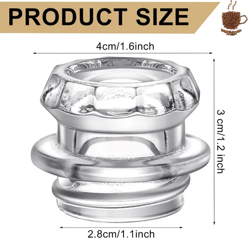 Vista 2 de Vesici 4 piezas de percolador de café de vidrio de repuesto para filtro de café de vidrio, piezas de repuesto para filtros de olla de 1.37 pulgadas