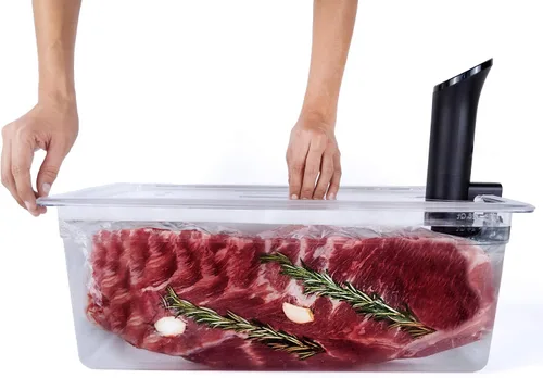 Vista 4 de Väeske Recipiente grande para Sous Vide con tapa y funda aislante Accesorios Sous Vide Compatible con cocinas Anova, Anova Nano, Joule, Instant