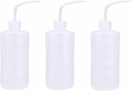 Vista 7 de Botellas de lavado, 3 botellas de plástico de seguridad de 8.5 fl oz, botella de lavado transparente práctica para suministros de laboratorio