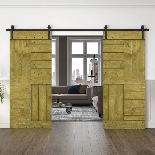 Vista 46 de TMS Serie N - Puerta corrediza interior de madera de pino anudada con kit de herrajes deslizantes (32 x 84 pulgadas, blanco)