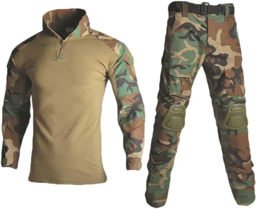 Vista 9 de HARGLESMAN Men's Tactical Military Suits Long Sleeve Uniforms Combat Shirt and Pants with Knee Pads ACU