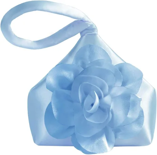 Vista 15 de BABEYOND Bolsos de mano para mujer, bolsos de noche de satén con flores, bolso de pulsera elegante para fiestas, uso diario, boda